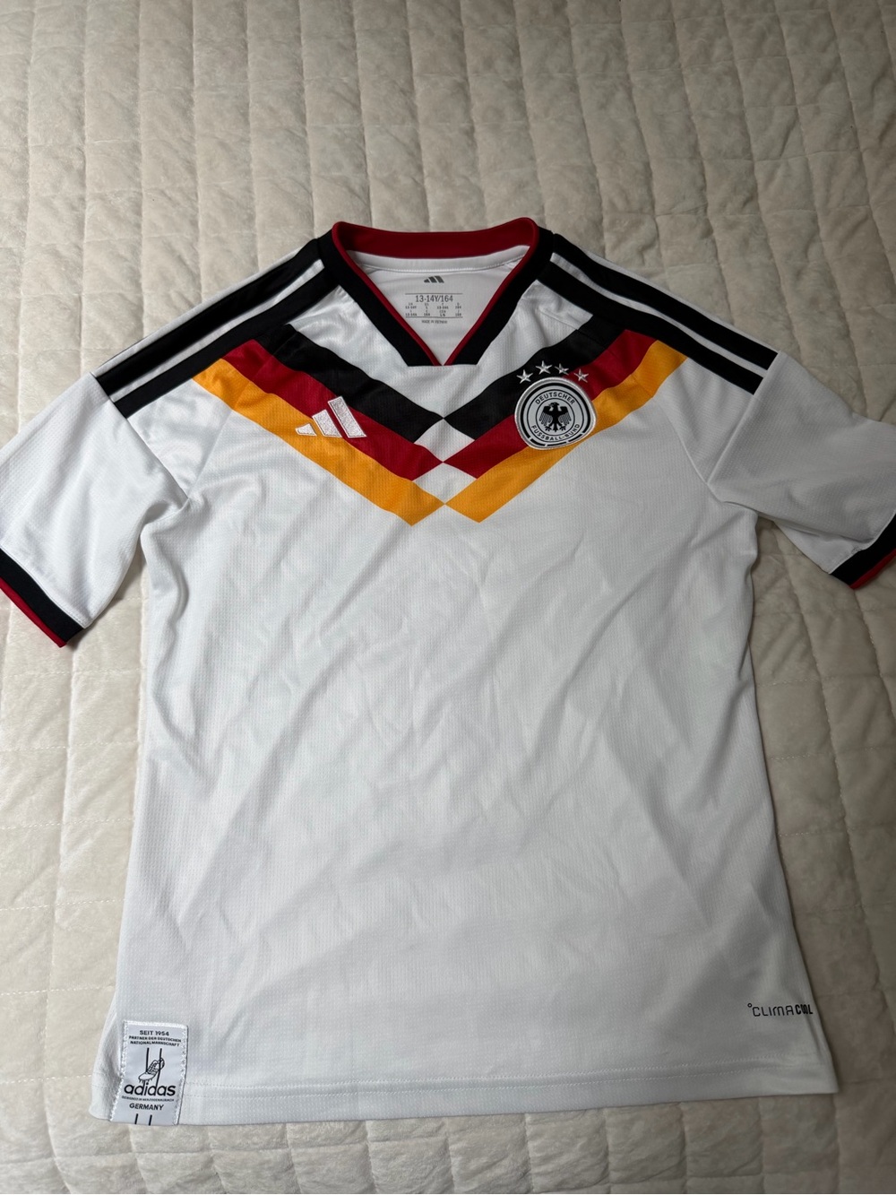 adidas White Germany 2026 Football Jersey with Black, Red & Gold Accents
